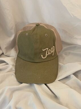 Jeep Olive Green and Beige Mesh Baseball Cap